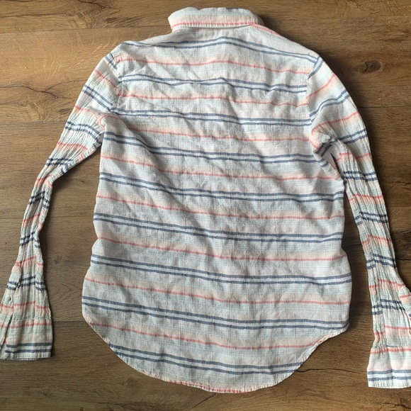 PRINCE & FOX Striped Button-Up Shirt with Flared Sleeves size M - Picture 8 of 10